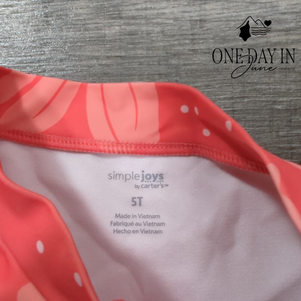 Simplejoys Rashguard One Piece Swimsuit Size 5T - Picture 3 of 4